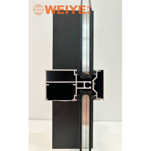 180 Visible Frame Hollow Glass Curtain Wall-Section