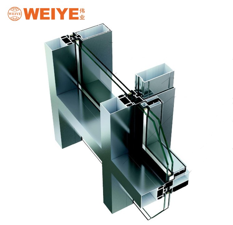 China Custom Extruded Aluminum Profile for Curtain Wall System