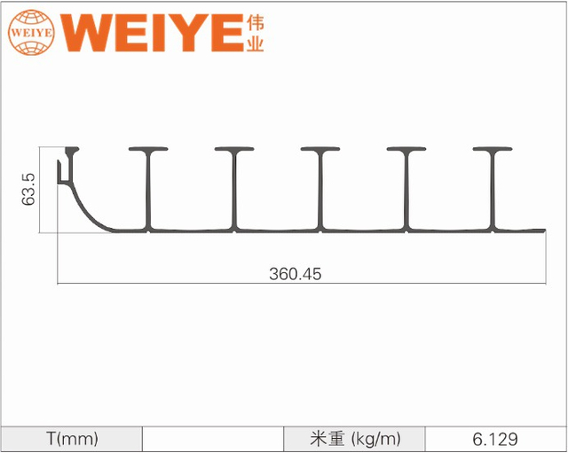 T-Floor Aluminum Profiles for Container