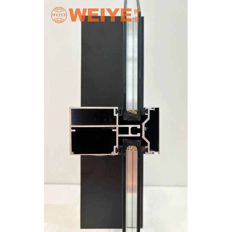 180 Visible Frame Hollow Glass Curtain Wall-Section